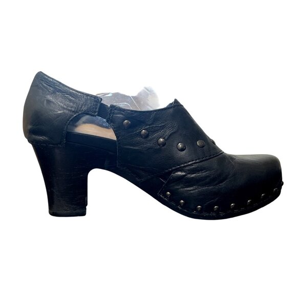 Dansko Leather Studded Heel Ryder Clogs Ankle Strap Black Y2K Size 42 / 11.5 - Picture 10 of 11